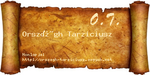 Országh Tarziciusz névjegykártya