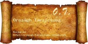 Országh Tarziciusz névjegykártya